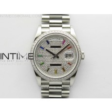 RA공장 롤렉스 데이데이트 36 다이아몬드다이얼 다이아몬드베젤 프레지던트브레이슬릿 Daydate 128238 36mm Crystals Bezel SS RAF Best Edition Color Diamonds Dial on SS President Bracelet A2836