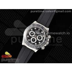 QF공장 롤렉스 세라믹 데이토나 블랙다이얼 8P 다이아몬드인덱스 러버스트랩 Daytona 116519 QF 1:1 Best Edition Black Diamonds Dial on Oysterflex Strap SA4130 V2