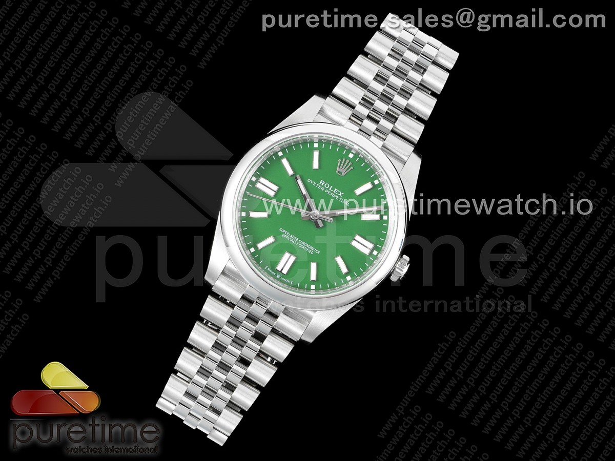 EW공장 롤렉스 오이스터퍼페츄얼 41미리 그린다이얼 쥬빌레브레이슬릿 Oyster Perpetual 41mm 124300 EWF Best Edition Green Dial on SS Jubilee Bracelet A3230