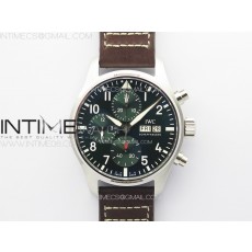 KK공장 IWC 파일럿 크로노그래프 IW388104  Pilot Chrono IW388104 KKF Best Edition Green Dial on Brown Leather Strap A7750 to 69385