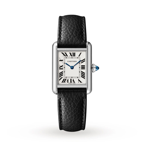 AF공장 까르띠에 탱크 머스트 스몰 스틸 화이트다이얼 가죽스트랩