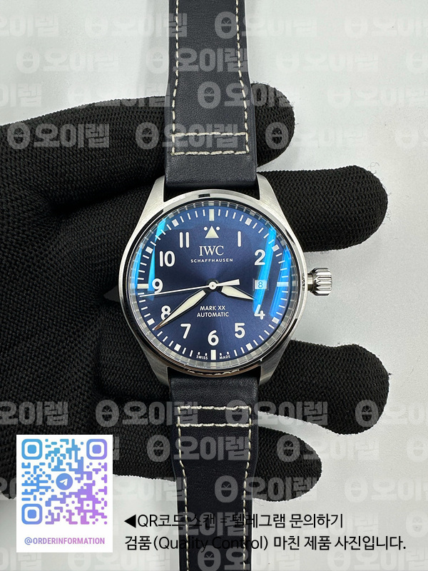 ZF공장 IWC 마크20 블루다이얼 블랙가죽스트랩Pilot Mark XX IW328203 ZF 1:1 Best Edition Blue Dial on Dark Blue Leather Strap A32111