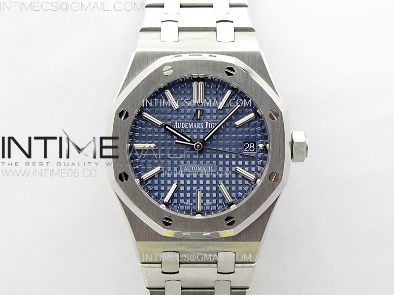 IP공장 오데마피게 로얄오크 15450 스틸 블루다이얼 브레이슬릿 Royal Oak 37mm 15450 SS IPF 1:1 Best Edition Blue Dial on SS Bracelet SA3120 Super Clone