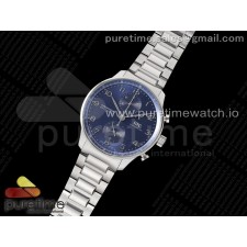 AZ공장 IWC 포르투기저 블루다이얼 브레이슬릿 3716 Portuguese Chrono IW3716 SS AZF 1:1 Best Edition Blue Dial on SS Bracelet A69355