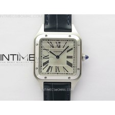 F1공장 까르띠에 산토스 뒤몽 43.5mm 실버다이얼 블루가죽스트랩 Santos Dumont 43.5mm SS F1F Best Edition Silver Dial on Blue Leather Strap Quartz