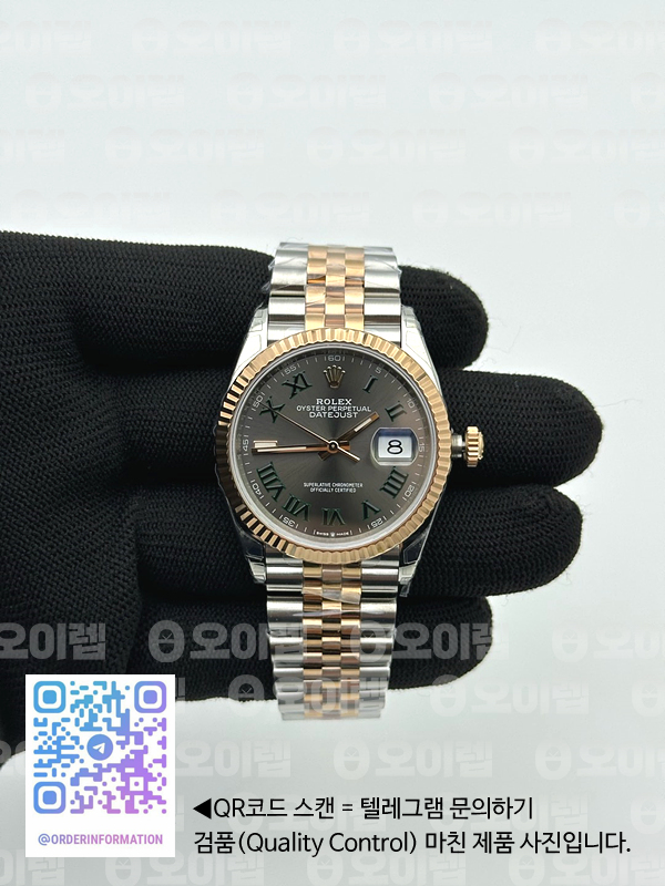 VS공장 롤렉스 데이저스트 36 로즈골드콤비 슬레이트로만다이얼 쥬빌레브레이슬릿 윔블던 DateJust 36 SS 126231 904L SS/RG VSF 1:1 Best Edition Gray Dial Roman Markers on Jubilee Bracelet VS3235