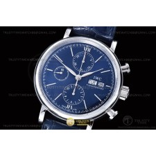 TW공장 IWC 포르토피노 크로노 스틸 블루다이얼 가죽스트랩 Portofino Chrono IW3910 SS/LE Blue/SS Stk TWF A7750