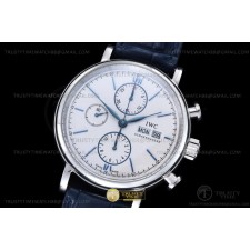 TW공장 IWC 포르토피노 크로노 스틸 화이트다이얼 블루가죽스트랩 Portofino Chrono IW3910 SS/LE Wht/Blue Stk TWF A7750