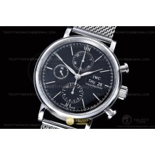 TW공장 IWC 포르토피노 크로노 스틸 블랙다이얼 매쉬스트랩 Portofino Chrono IW3910 SS/SS Blk/Stk TWF A7750