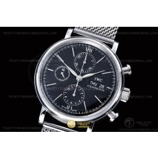 TW공장 IWC 포르토피노 크로노 스틸 블랙다이얼 매쉬스트랩 Portofino Chrono IW3910 SS/SS Blk/Stk TWF A7750