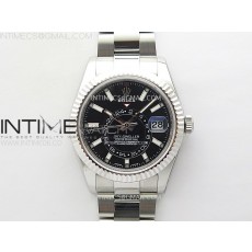 ZF공장 롤렉스 스카이드웰러 스틸 블랙다이얼 브레이슬릿  Sky-Dweller 326934 904L SS ZF 1:1 Best Edition Black Dial on SS Bracelet Asian 2824