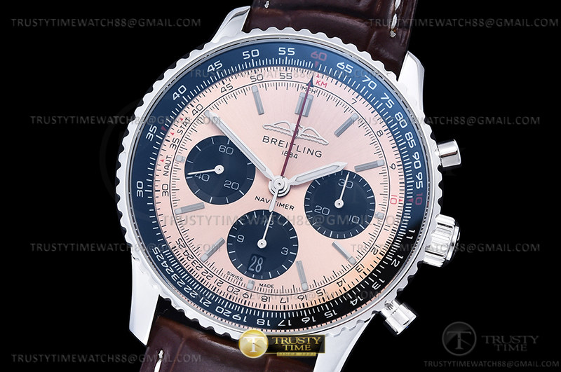 OX공장 브라이틀링 내비타이머 크로노 가죽스트랩 Navitimer B01 Chrono 43mm SS/LE Cop OXF A7750