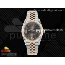 AP공장 롤렉스 데이저스트 36 로즈골드콤비 브라운다이얼 로만인덱스 브레이슬릿 DateJust 36 126231 APF 1:1 Best Edition 904L Steel Brown Diamond Roman Dial on Jubilee Bracelet VR3235