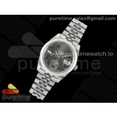 C+공장 롤렉스 데이저스트 41 스틸 슬레이트로만다이얼 쥬빌레브레이슬릿 윔블던 DateJust 41 126334 C+F 1:1 Best Edition 904L Steel Gray Dial Green Roman on SS Jubilee Bracelet VR3235 씨플러스