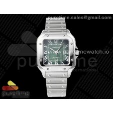 AF공장 까르띠에 산토스 미디움 그린다이얼 브레이슬릿 Santos de Cartier 35mm SS AF 1:1 Best Edition Green Dial on SS SmartLinks Bracelet MIYOTA 9015