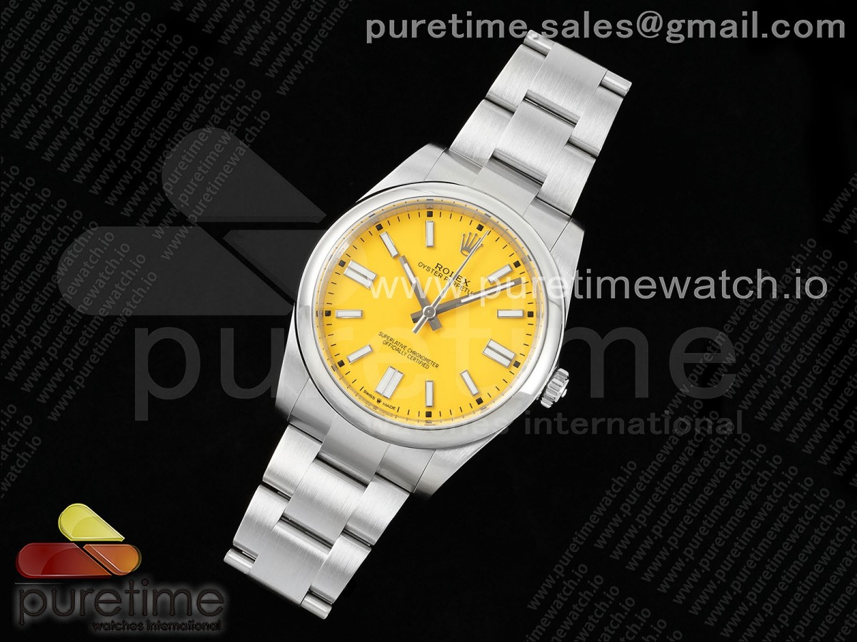 AP공장 롤렉스 오이스터퍼페츄얼 41 옐로우다이얼 브레이슬릿 Oyster Perpetual 124300 41mm APF 1:1 Best Edition 904L Steel Yellow Dial VR3230