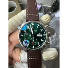 APS공장 IWC 파일럿 크로노그래프 388101 그린다이얼 브라운가죽스트랩