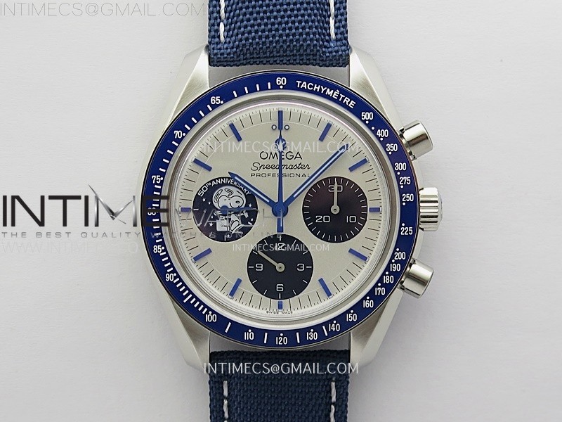 [2025.12UP] N1공장 오메가 스피드마스터 스누피 스틸 블루앤화이트 페브릭스트랩 Speedmaster Professional 