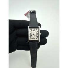 국내배송!! F1공장 까르띠에 탱크 머스트 라지 스틸 화이트다이얼 가죽스트랩 (고유번호 1F1)