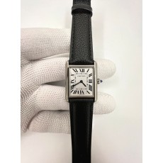 국내배송!! AF공장 까르띠에 탱크 머스트 라지 스틸 화이트다이얼 가죽스트랩 (고유번호 AF5)