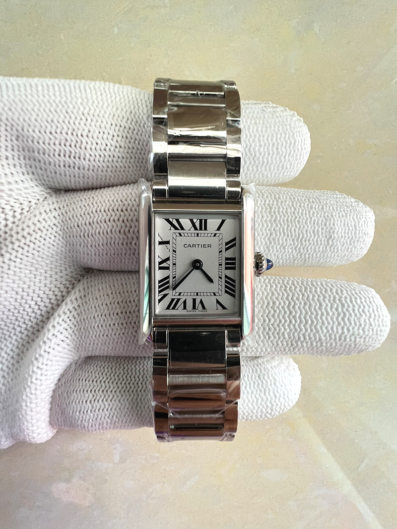 국내배송!! AF공장 까르띠에 탱크 머스트 스몰 스틸 화이트다이얼 브레이슬릿 (고유번호 AF8)