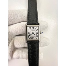 국내배송!! AF공장 까르띠에 탱크 머스트 라지 스틸 화이트다이얼 가죽스트랩 (고유번호 AF9)