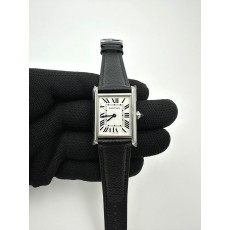 국내배송!! AF공장 까르띠에 탱크 머스트 라지 스틸 화이트다이얼 가죽스트랩 (고유번호 AF12)