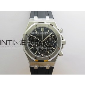 [26.01 UP] DD공장 오데마피게 로얄오크 크로노그래프 26240 스틸 블랙다이얼 러버스트랩 Royal Oak Chrono 26240 SS V2 DDF 1:1 Best Edition Black Dial On Black Rubber Strap Super Clone DD4401