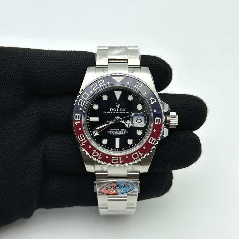 CLEAN공장 롤렉스 GMT마스터2 펩시 스틸 블랙다이얼 레드앤블루베젤 오이스터브레이슬릿 클린공장 Clean GMT-Master II 126710 BLRO Blue/Red Ceramic Clean Factory Best Edition on Oyster Bracelet DD3285 CHS
