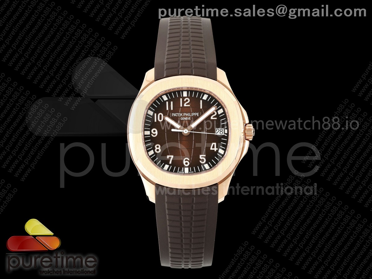 DD공장 파텍필립 아쿠아넛 5167 로즈골드금통 브라운다이얼 브라운러버스트랩 텅스텐 Aquanaut 5167 RG DDF 1:1 Best Edition Brown Dial on Brown Rubber Strap DD330 Super Clone (Weighted)