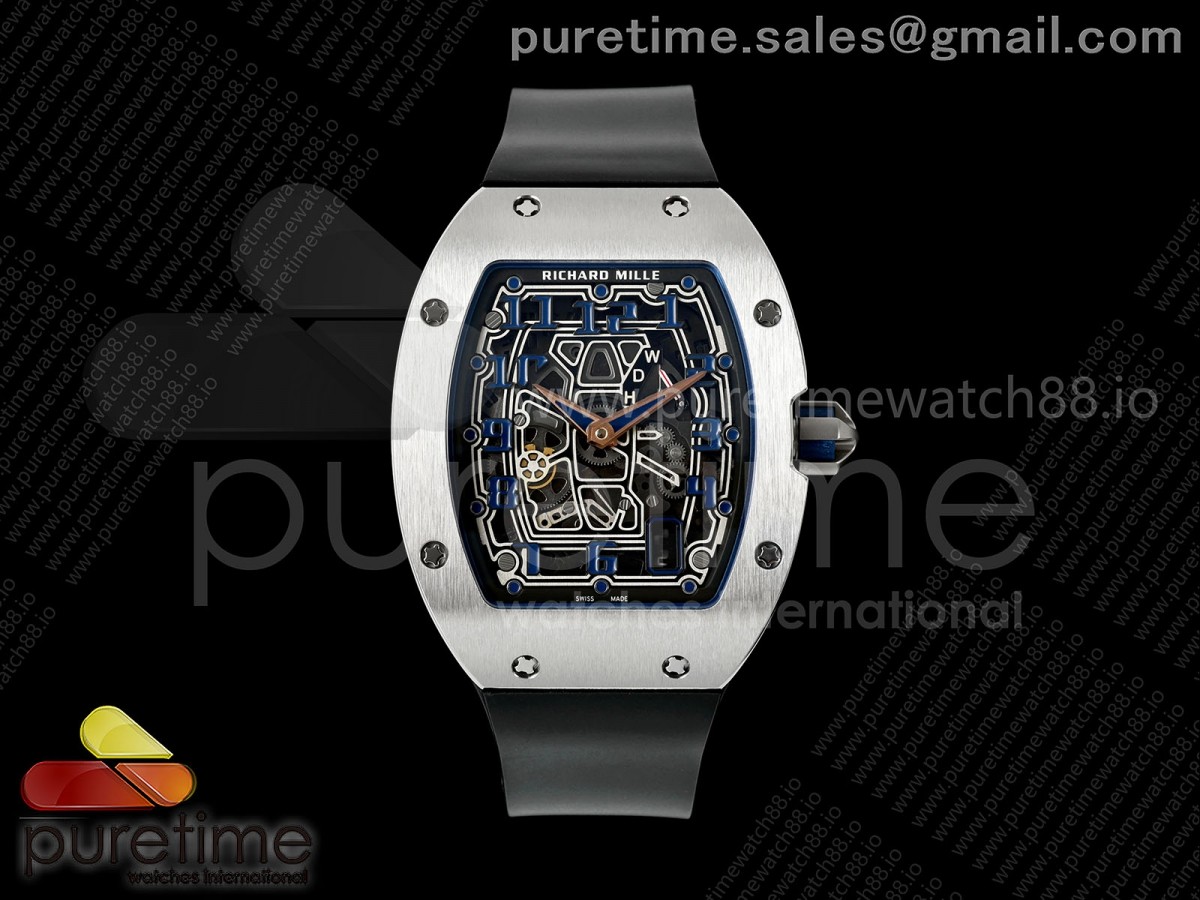AV공장 리차드밀 티타늄 RM67-01 스켈레톤다이얼 블랙러버스트랩 AVF RM67-01 SS Blue Skeleton Dial on Black Rubber Strap CRMA6 Clone